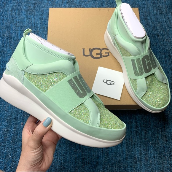 UGG Shoes - UGG Neutra Chunky Glitter Platform Sneaker in Mint Green Slip On